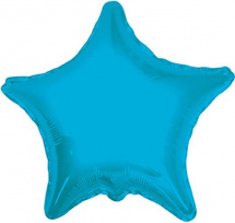 Воздушный шарик 18"/45 см Звезда Металлик бирюзовый
