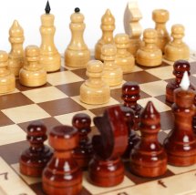 Шахматы Ладья-С обиходные деревянные лакированные фигурки с доской - Фото 12