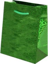 Пакет подарочный Голография-2 26х32 см, зеленый