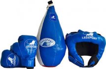 Детский боксерский набор Leosport №6, груша мешок 45х20 см, детские перчатки, шлем