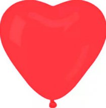 Воздушный шарик 12"/30см Сердце Пастель 1шт, красный