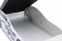 Комплект кровать-машина Бондмобиль белый и объемные пластиковые колеса 2 шт - Фото 4