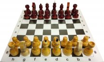 Набор шахматы Ладья-С обиходные в пакете и шахматная доска картон 31х31 см
