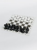 Набор шахматы и шашки Ладья-С пластмассовые и шахматная доска картон 31х31 см - Фото 11