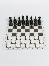 Набор шахматы и шашки Ладья-С пластмассовые и шахматная доска картон 31х31 см - Фото 13