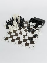 Набор шахматы и шашки Ладья-С пластмассовые и шахматная доска картон 31х31 см - Фото 15