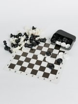 Набор шахматы и шашки Ладья-С пластмассовые и шахматная доска картон 31х31 см - Фото 16