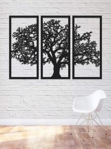 Настенное панно триптих Дерево черный 1060х750х3 мм - Фото 2