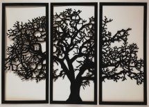 Настенное панно триптих Дерево черный 1060х750х3 мм - Фото 3