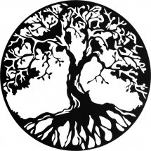 Настенное панно Дерево жизни черный 470х470х3 мм - Фото 3