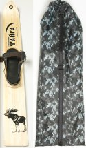 Комплект охотничьих лыж Маяк Тайга с креплением кожа с пяткой и чехлом 125х15 см, дерево