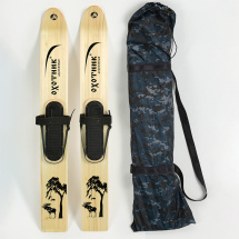 Комплект охотничьих лыж Маяк ОХОТНИК с креплением кожа с пяткой и чехлом 120х15 см, дерево - Фото 4