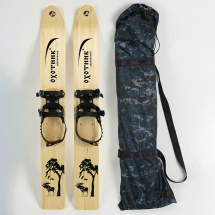 Комплект охотничьих лыж Маяк ОХОТНИК с полужестким креплением и чехлом 120х15 см, дерево - Фото 4