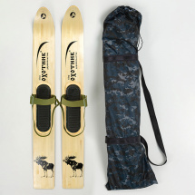 Комплект охотничьих лыж Маяк ОХОТНИК с креплением брезент и чехлом 120х15 см, дерево-пластик - Фото 4