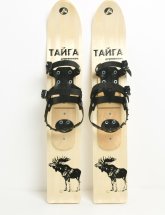 Комплект охотничьих лыж Маяк Тайга с полужестким креплением и чехлом 125х15 см, дерево-пластик