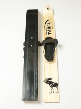 Комплект охотничьих лыж Маяк Тайга с креплением кожа с пяткой и чехлом 125х15 см, дерево-пластик