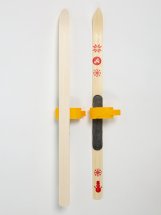 СТАРАЯ Детский лыжный комплект креплениями"Baby" и палками Маяк, 70 см, дерево, желтый - Фото 10