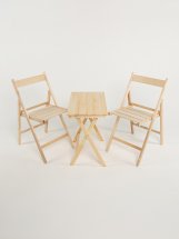 Комплект столик придиванный Leomik, дерево, 35.5 х 55.5 х 58 и стул складной СТАНДАРТ без покрытия, береза, с прямой спинкой, 2 шт - Фото 19