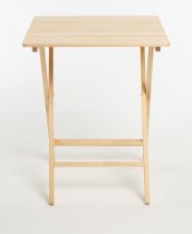 Комплект стол складной большой Leomik, дерево, 60х60х71 и 2 стула складных без покрытия из массива березы с прямой спинкой - Фото 16