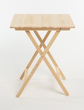 Комплект стол складной большой Leomik, дерево, 60х60х71 и 2 стула складных без покрытия из массива березы с прямой спинкой - Фото 18