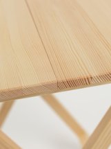 Комплект стол складной большой Leomik, дерево, 60х60х71 и 2 стула складных без покрытия из массива березы с прямой спинкой - Фото 20