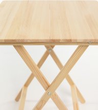 Комплект стол складной большой Leomik, дерево, 60х60х71 и 2 стула складных без покрытия из массива березы с прямой спинкой - Фото 21