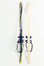 Лыжи детские беговые Маяк деревянные с универсальными креплениями, 130 см, серые - Фото 2