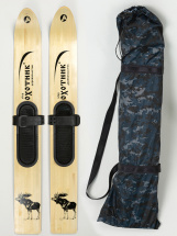 Комплект охотничьих лыж Маяк ОХОТНИК с полимерным креплением и чехлом 120х15 см, дерево-пластик - Фото 15