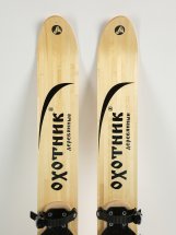 Комплект охотничьих лыж Маяк ОХОТНИК с полужестким креплением и чехлом 175х15 см, дерево-пластик - Фото 5