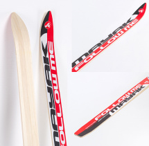 Лыжи подростковые беговые Маяк деревянные с креплениями NNN, 160 см, красно-бело-черные - Фото 3