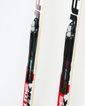 Лыжи подростковые беговые Маяк деревянные с креплениями NNN, 160 см, красно-бело-черные - Фото 4