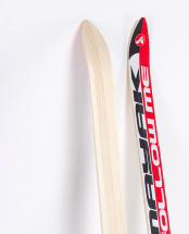 Лыжи подростковые беговые Маяк деревянные с креплениями NNN, 160 см, красно-бело-черные - Фото 8