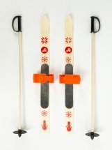 СТАРАЯ Детский лыжный комплект с креплениями"Baby" и палками, 70 см, дерево, оранжевые - Фото 10