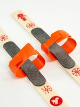 СТАРАЯ Детский лыжный комплект с креплениями"Baby" и палками, 70 см, дерево, оранжевые - Фото 11