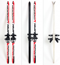Лыжи подростковые беговые Маяк из дерево-пластика с универсальными креплениями, 160 см, красно-бело-черные - Фото 8