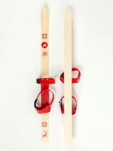 Детский лыжный комплект Junior Маяк, 100 см, дерево, красный c палками - Фото 6