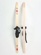 Детский лыжный комплект с креплением с резиновой пяткой и палками Маяк, 110 см, дерево - Фото 7