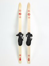 Детский лыжный комплект с креплением с резиновой пяткой и палками Маяк, 110 см, дерево - Фото 5