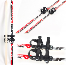 Лыжи подростковые беговые Маяк деревянные с универсальными креплениями, 160 см, красно-бело-черные - Фото 5