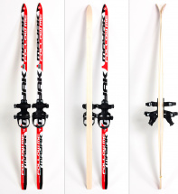Лыжи подростковые беговые Маяк деревянные с универсальными креплениями, 160 см, красно-бело-черные - Фото 7