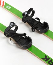 Детский лыжный комплект Маяк из дерева с креплением с резиновой пяткой и палками, 130 см, зелено-красный - Фото 6