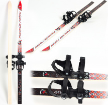 Лыжи подростковые беговые Маяк деревянные с универсальными креплениями, 140 см, красно-белые - Фото 5