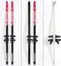Лыжи подростковые беговые Маяк из дерево-пластика с универсальными креплениями, 160 см, красно-черные - Фото 9