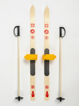 Детский лыжный комплект с креплениями "Baby" и палками Маяк, 100 см, дерево, желтый - Фото 5