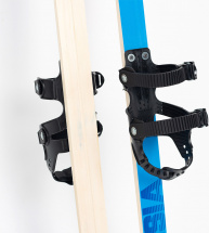 Лыжи подростковые беговые Маяк деревянные с универсальными креплениями, 160 см, синий-красный-черный - Фото 9