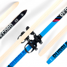 Лыжи подростковые беговые Маяк деревянные с универсальными креплениями, 160 см, синий-красный-черный - Фото 8