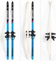 Лыжи подростковые беговые Маяк деревянные с универсальными креплениями, 160 см, синий-красный-черный - Фото 7