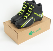 Ботинки лыжные Leomik Health (green), черные, размер 43