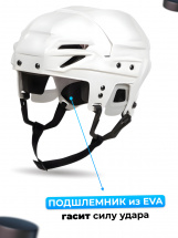 Хоккейный шлем ESPO р. L / XL (58-62) взрослый, белый - Фото 11