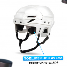 Хоккейный шлем ESPO р. L / XL (58-62) взрослый, белый - Фото 2